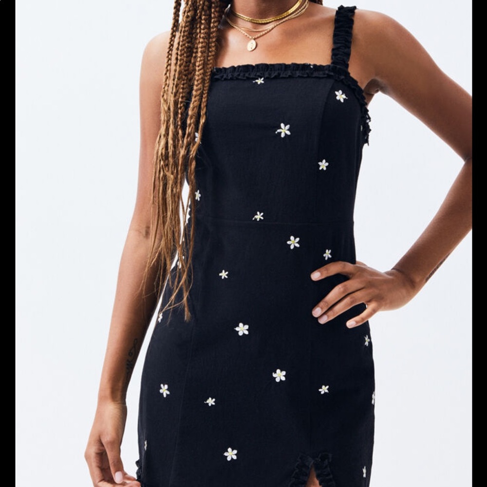 Kendall and Kylie Embroidered Ruffle Mini Dress